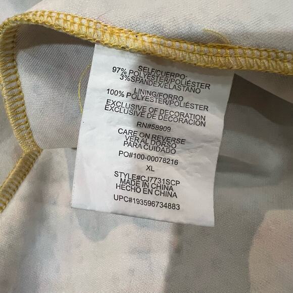 Copper Key Womens Yellow‎ Dress XL Floral Sleeveless Back Zipper - Picture 3 of 5